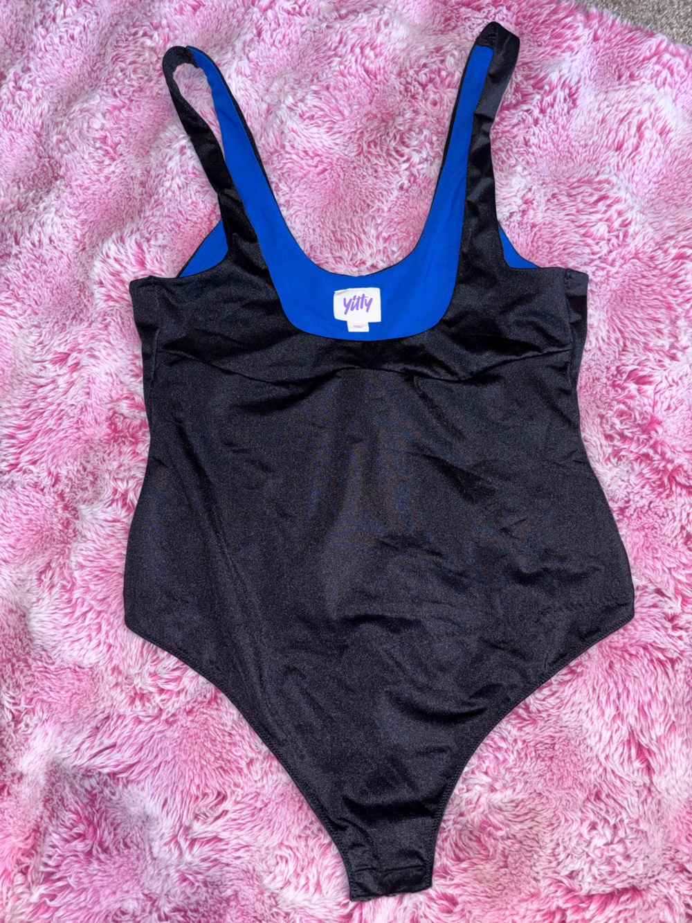 YITTY Black Bodysuit with Blue Trim